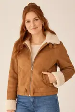 Sherpa Lined Faux Suede Peace Jackets