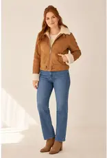 Sherpa Lined Faux Suede Peace Jackets