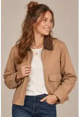 Twill Barn Jacket W/ Corduroy Trim Collar