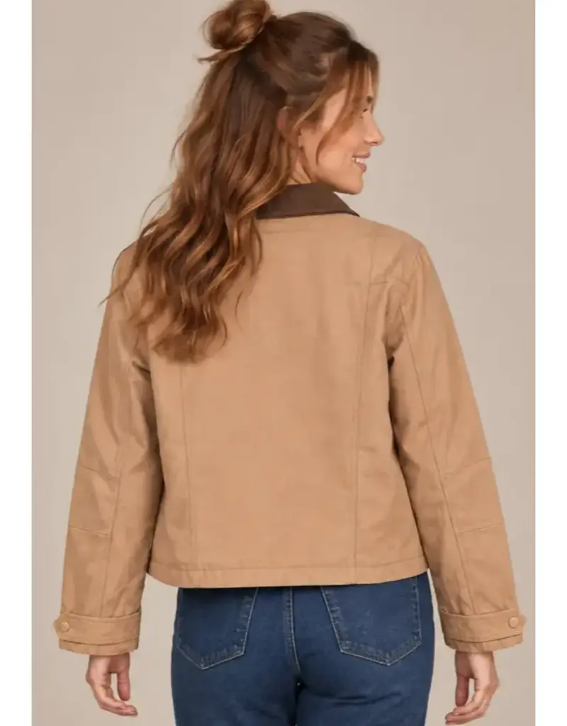 Twill Barn Jacket W/ Corduroy Trim Collar