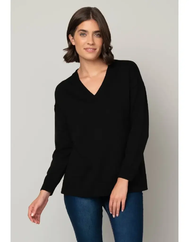 Jessica Jersey Stitch V-Neck Sweater