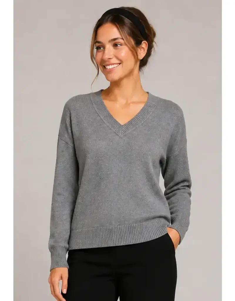 Jessica Jersey Stitch V-Neck Sweater