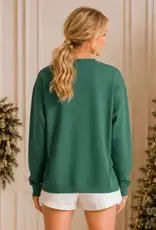 Holly Jolly Patchwork Applique Holiday Sweatshirt