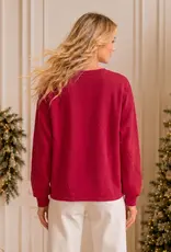 Holly Jolly Patchwork Applique Holiday Sweatshirt