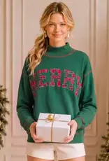 Merry Plaid Patch Holiday Sweatshirt