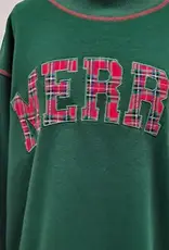 Merry Plaid Patch Holiday Sweatshirt