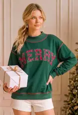 Merry Plaid Patch Holiday Sweatshirt