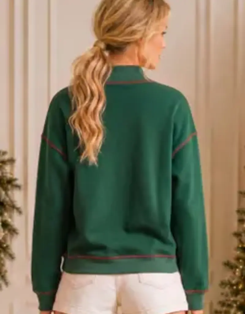 Merry Plaid Patch Holiday Sweatshirt