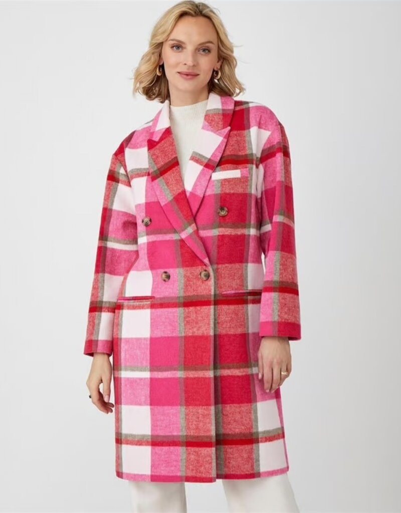 Charlie Paige Double Breasted Plaid Coat