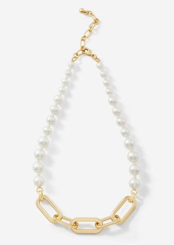 Pearl & Gold Chain Necklace