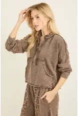 Hannah Half-Zip Kangaroo Pocket Top