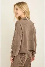 Hannah Half-Zip Kangaroo Pocket Top