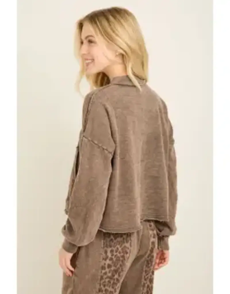 Hannah Half-Zip Kangaroo Pocket Top