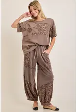 Cheetah Leopard Mineral Washed Lounge Pants