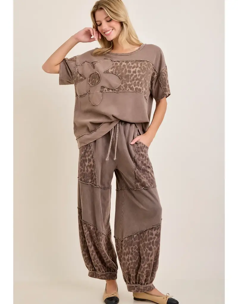 Cheetah Leopard Mineral Washed Lounge Pants
