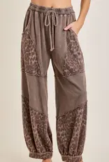 Cheetah Leopard Mineral Washed Lounge Pants