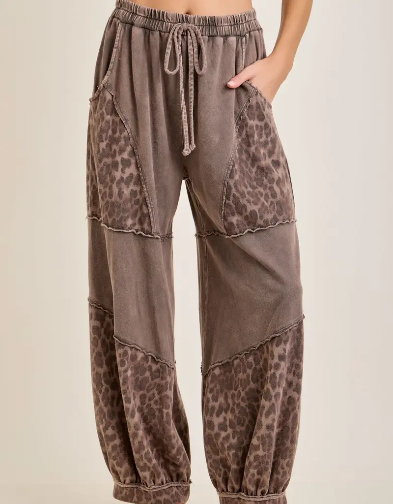 Cheetah Leopard Mineral Washed Lounge Pants