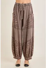 Cheetah Leopard Mineral Washed Lounge Pants