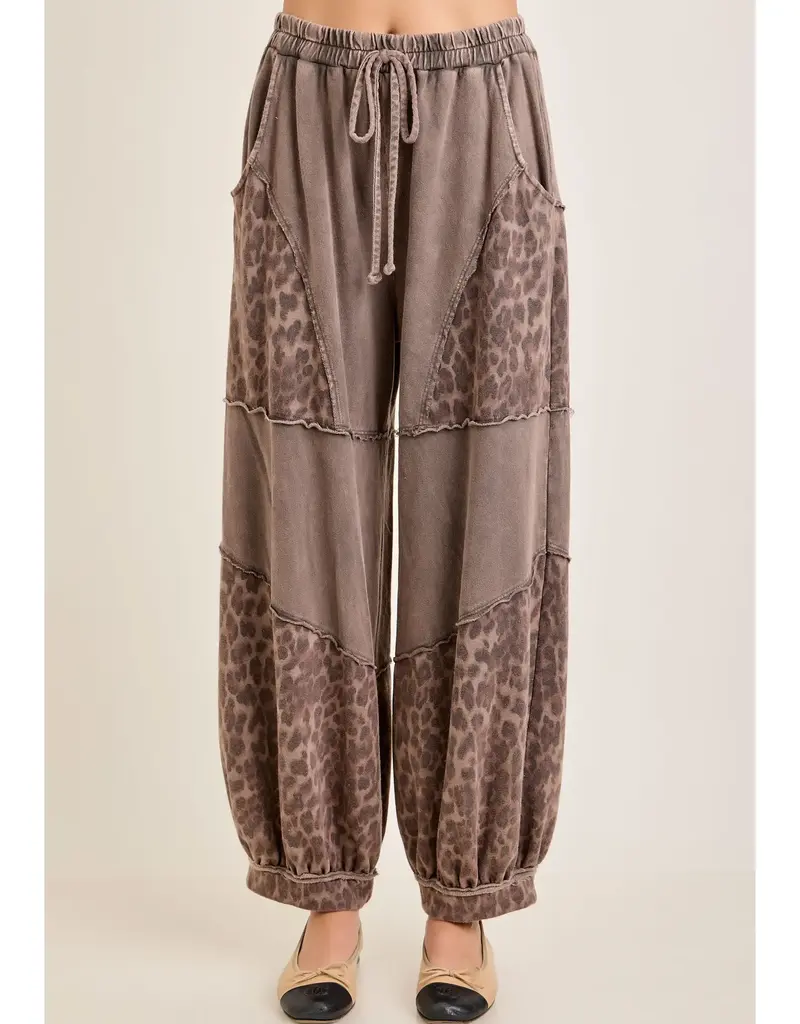 Cheetah Leopard Mineral Washed Lounge Pants