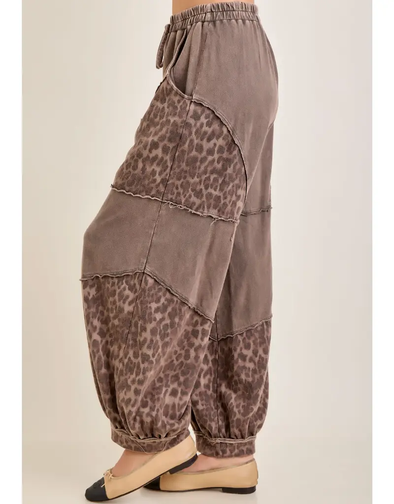 Cheetah Leopard Mineral Washed Lounge Pants
