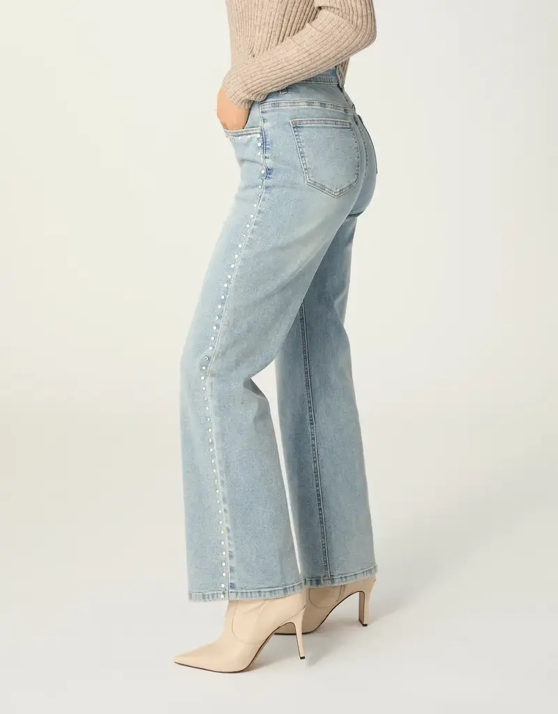 EverStretch Baby Bootcut with Pearl Stud Side Detail