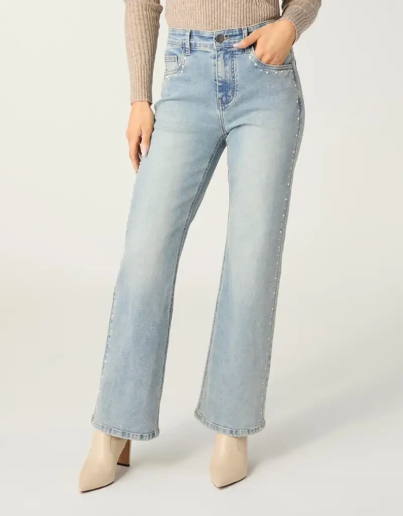 EverStretch Baby Bootcut with Pearl Stud Side Detail