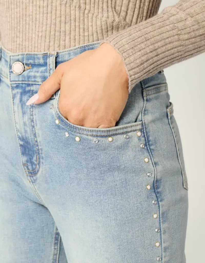 EverStretch Baby Bootcut with Pearl Stud Side Detail
