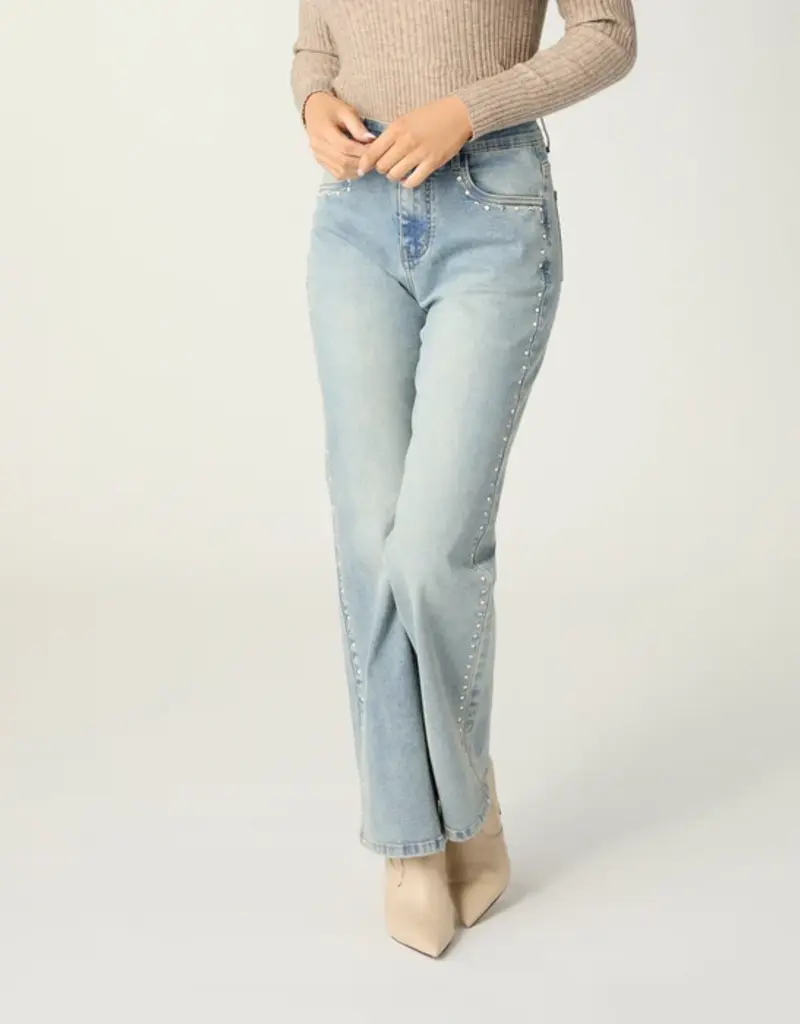 EverStretch Baby Bootcut with Pearl Stud Side Detail