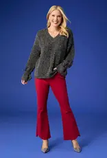 Mira Sequin Mini-Pom Tie-Sleeve Sweater