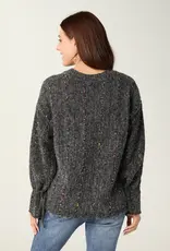 Mira Sequin Mini-Pom Tie-Sleeve Sweater