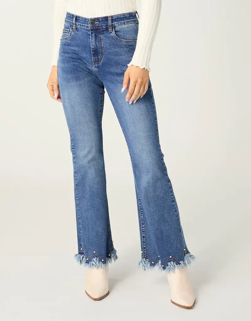 EverStretch Flare with Pearl & Fringe Hem