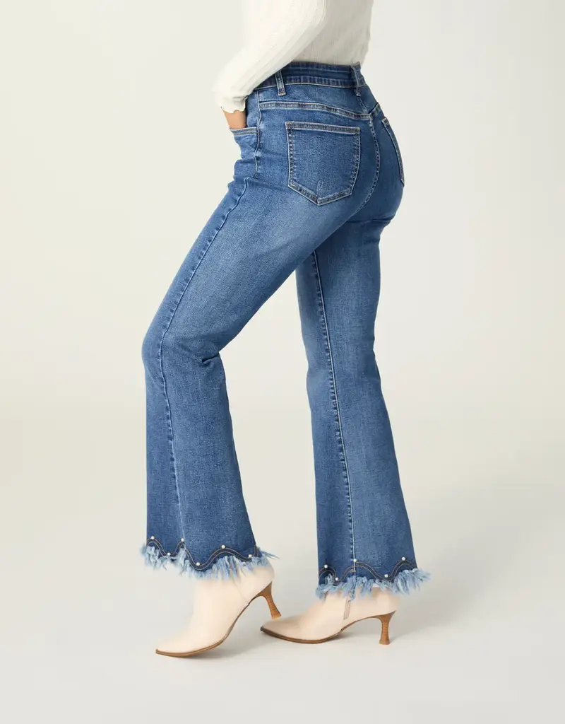 EverStretch Flare with Pearl & Fringe Hem