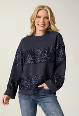 Miley Striped Sequin Top