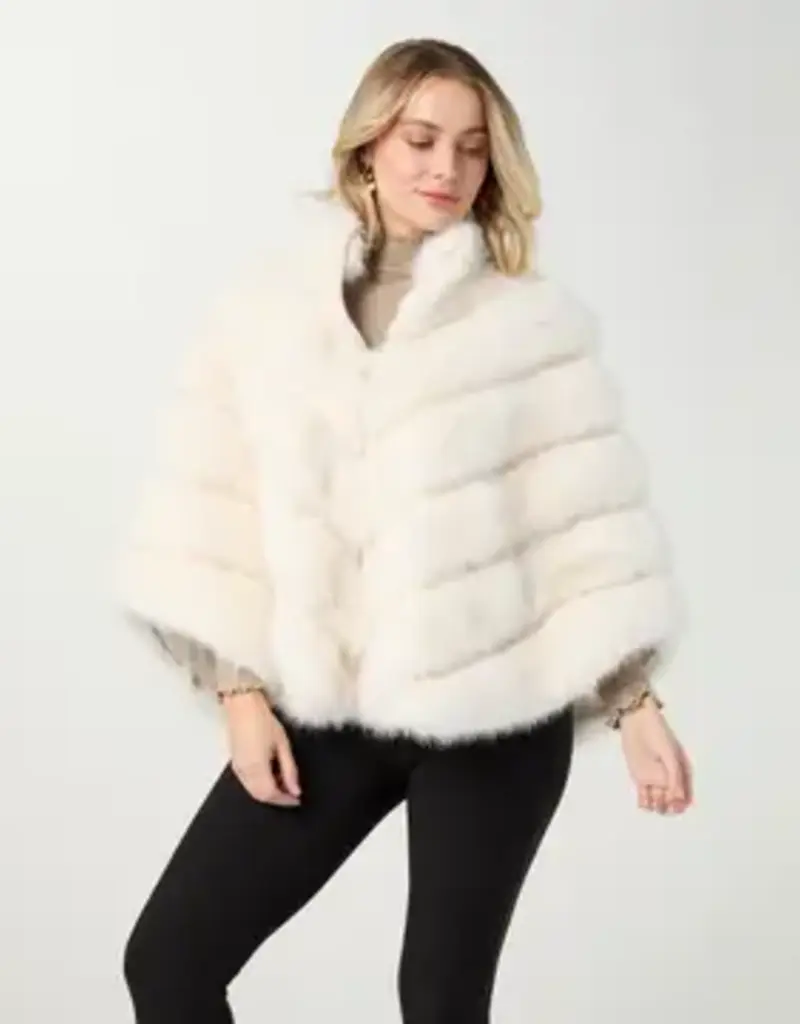 Serenity Faux Fur Zip Front Cape Wrap