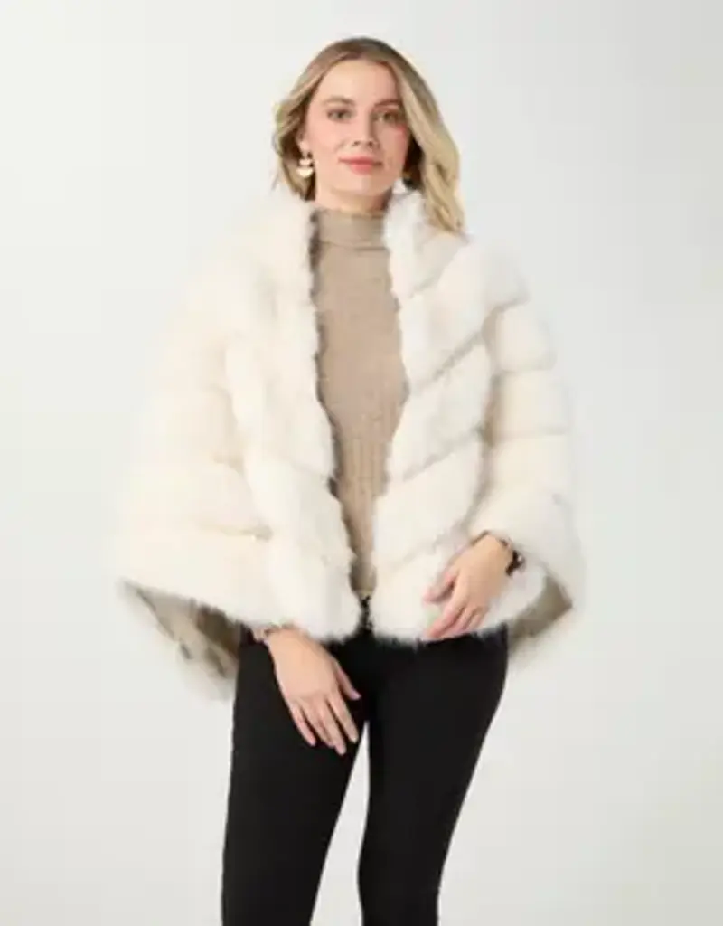 Serenity Faux Fur Zip Front Cape Wrap