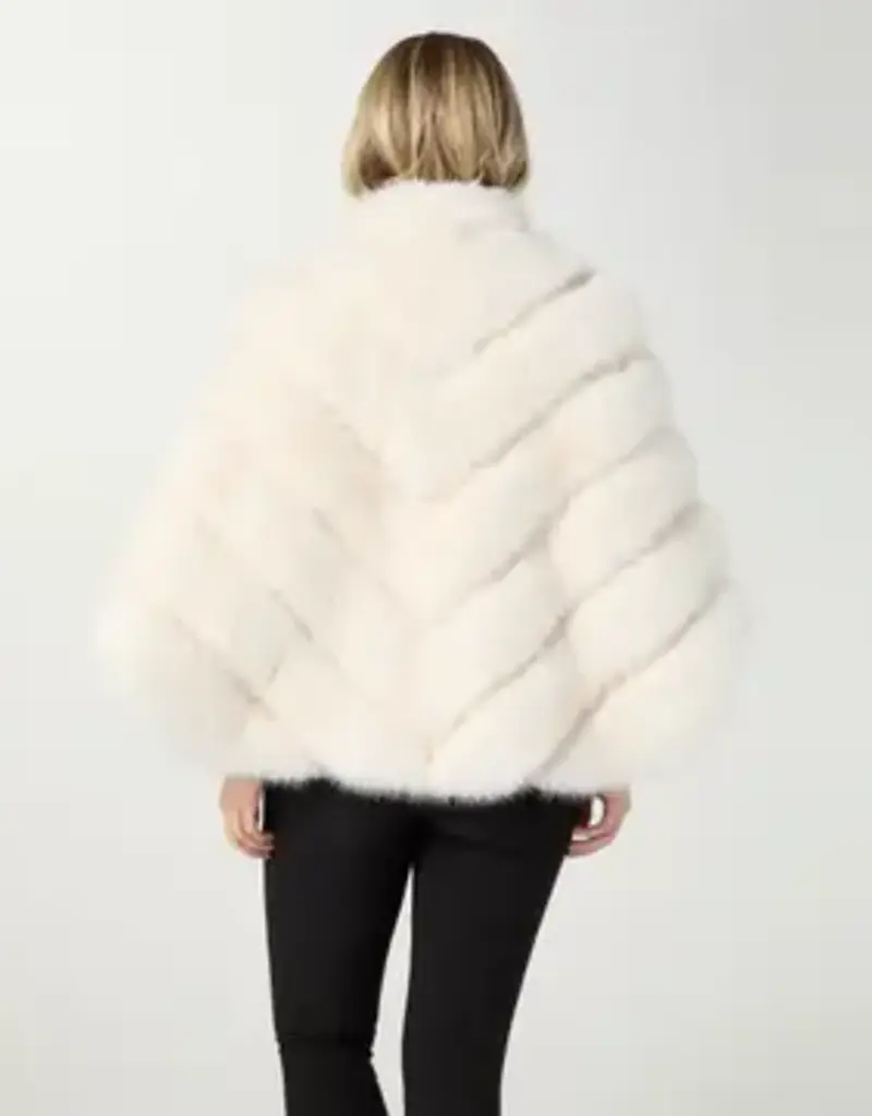 Serenity Faux Fur Zip Front Cape Wrap