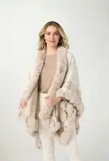 Andy Fair Isle Knit Wrap with Faux Fur