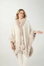 Andy Fair Isle Knit Wrap with Faux Fur