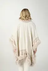 Andy Fair Isle Knit Wrap with Faux Fur