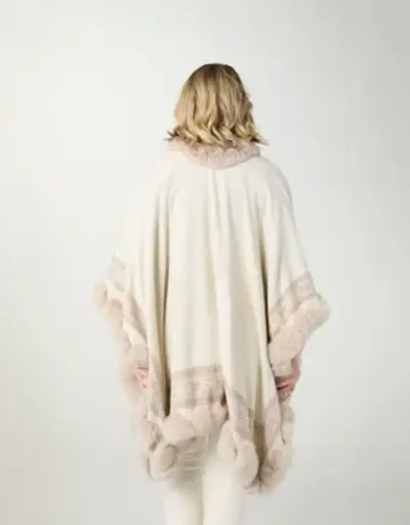 Andy Fair Isle Knit Wrap with Faux Fur