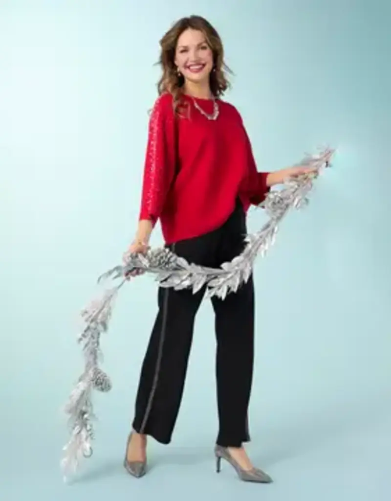 Heavenly-Luxe Dolman Sweater with Rhinestones