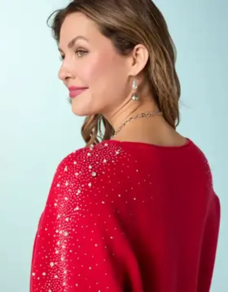 Heavenly-Luxe Dolman Sweater with Rhinestones