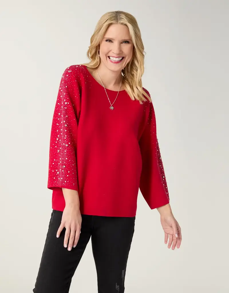 Heavenly-Luxe Dolman Sweater with Rhinestones