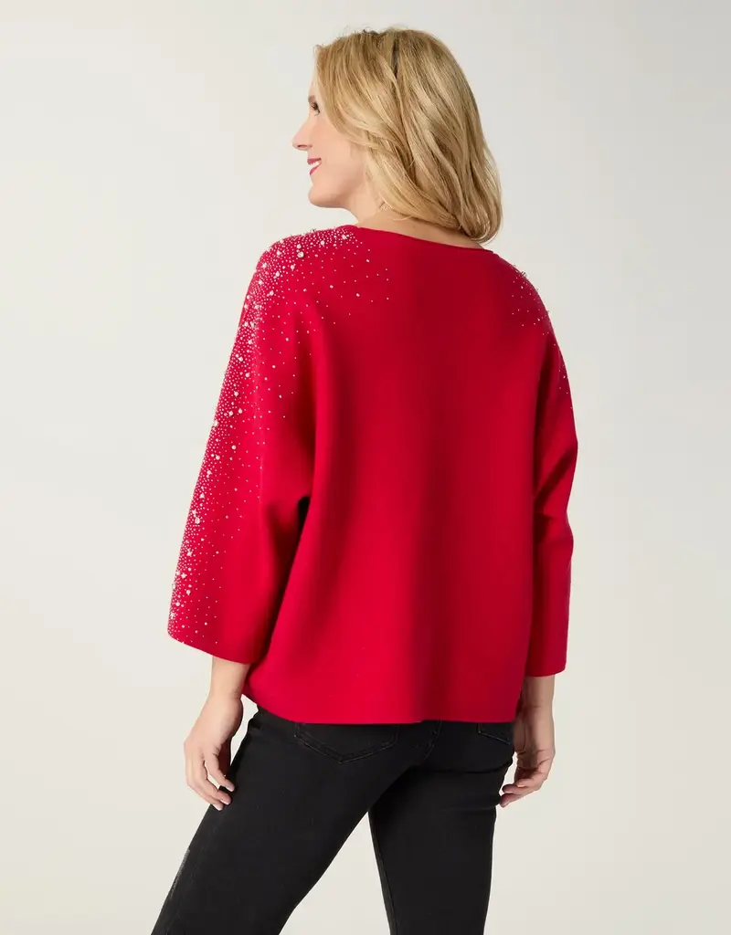 Heavenly-Luxe Dolman Sweater with Rhinestones