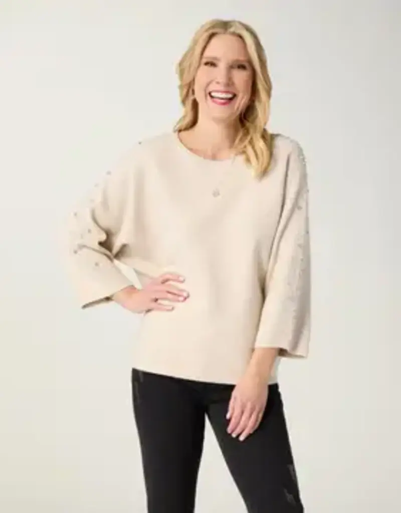 Heavenly-Luxe Dolman Sweater with Rhinestones