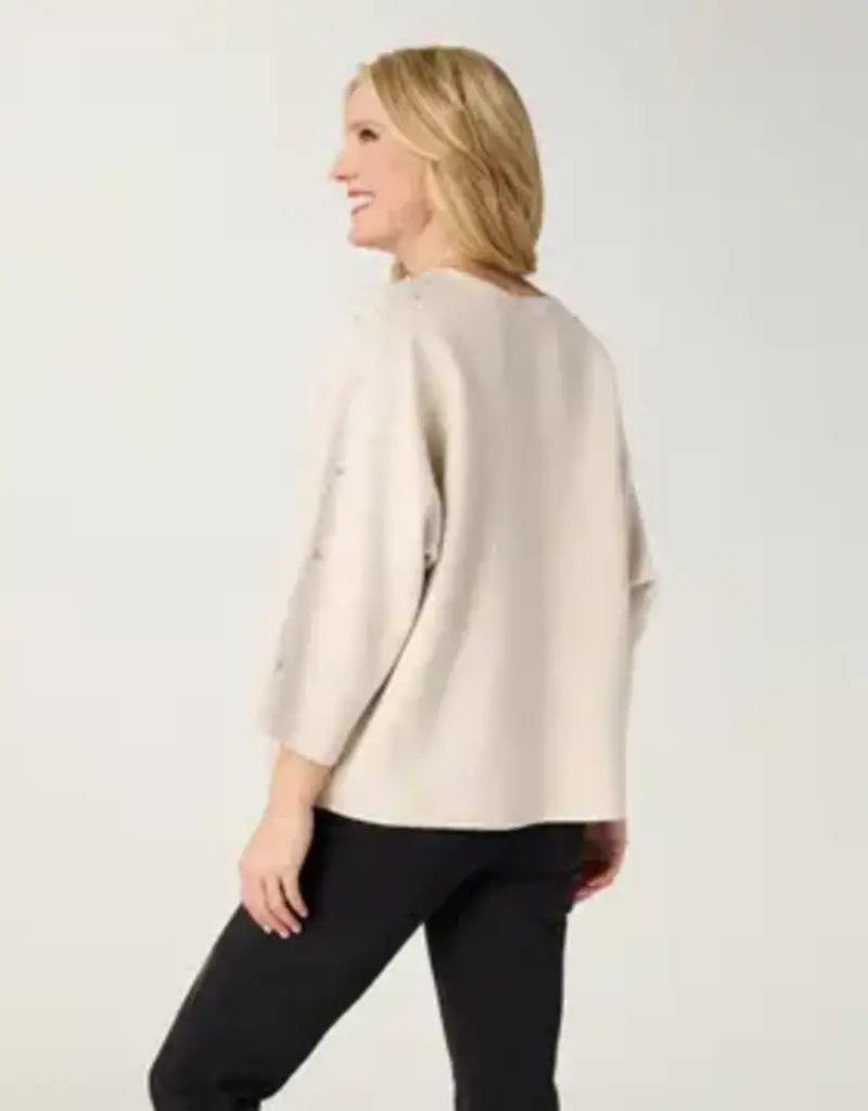 Heavenly-Luxe Dolman Sweater with Rhinestones