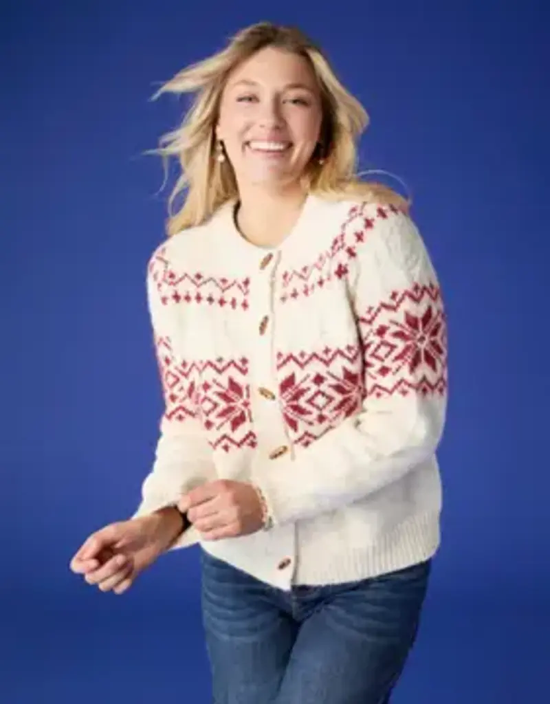Maalin Fair Isle Cardigan with Toggle Buttons