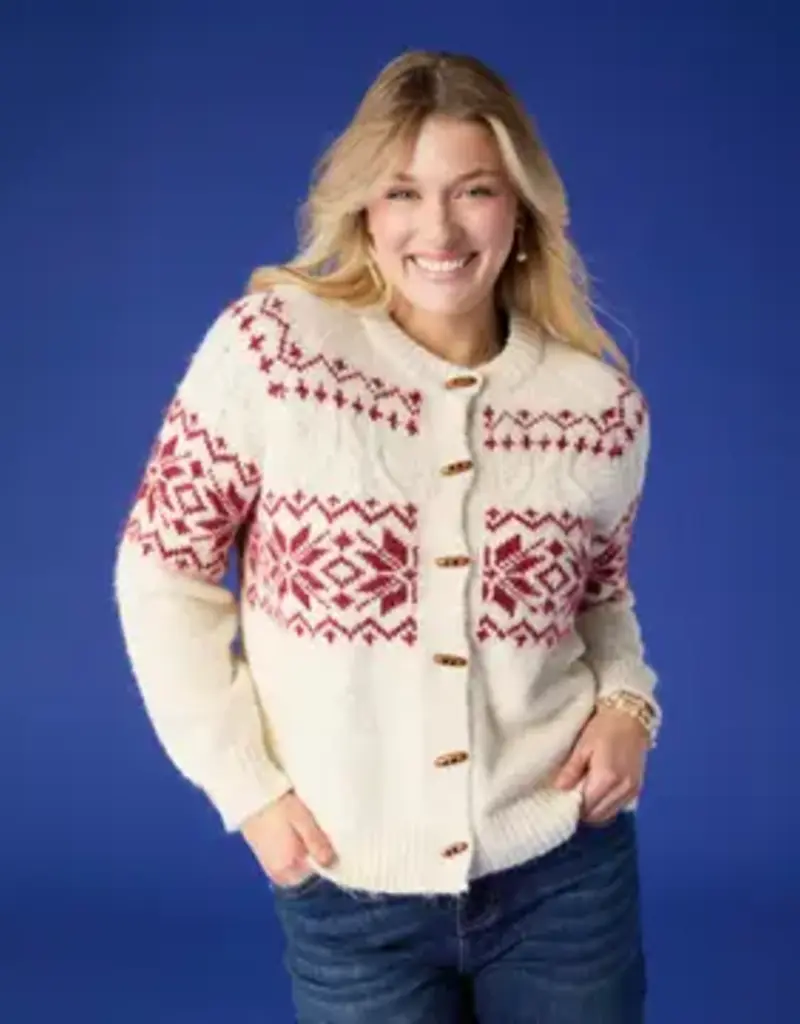 Maalin Fair Isle Cardigan with Toggle Buttons