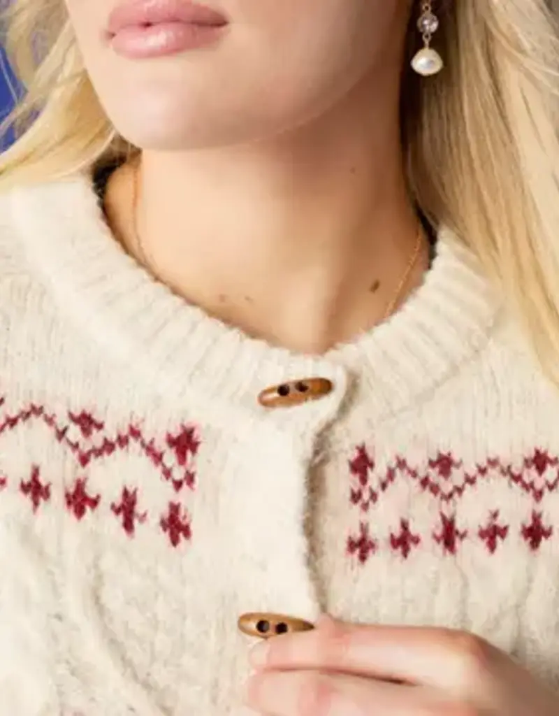 Maalin Fair Isle Cardigan with Toggle Buttons