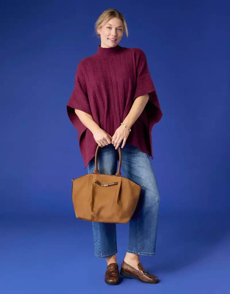 Zelina Faux Suede Tote + Crossbody - Cognac